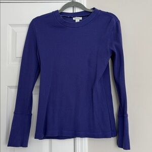 Sundance Women's Cozy Long Sleeve Purple Waffle Top, Size Medium.